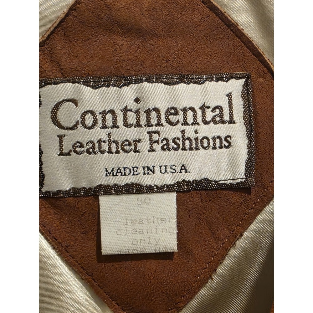 Continental Leather Fashions Vest Size 50  Made In The USA Leather Lamb Sku 82 - Picture 4 of 9